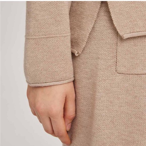 Nap Heverly Ann Set Matching Loungewear Wool Blend Tan Cream Neutrals Wide Leg - Picture 3 of 16